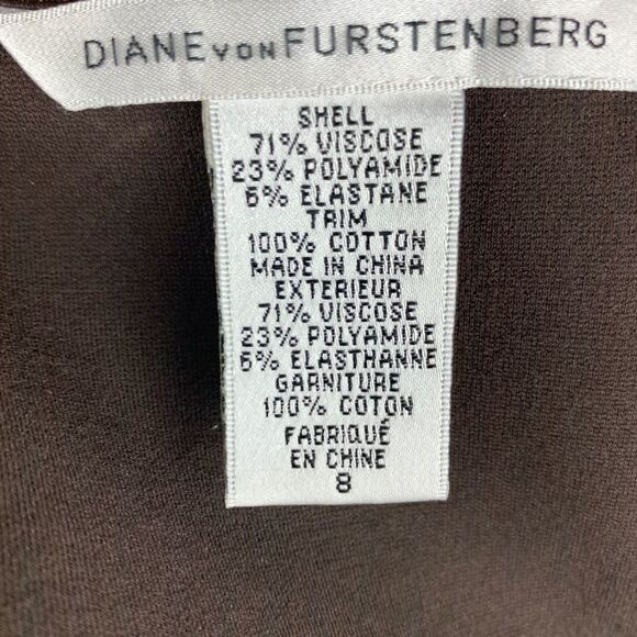 Diane Von Furstenberg Zanne‎ Chocolate Brown Sleeveless Sheath Vintage Dress - Picture 8 of 8